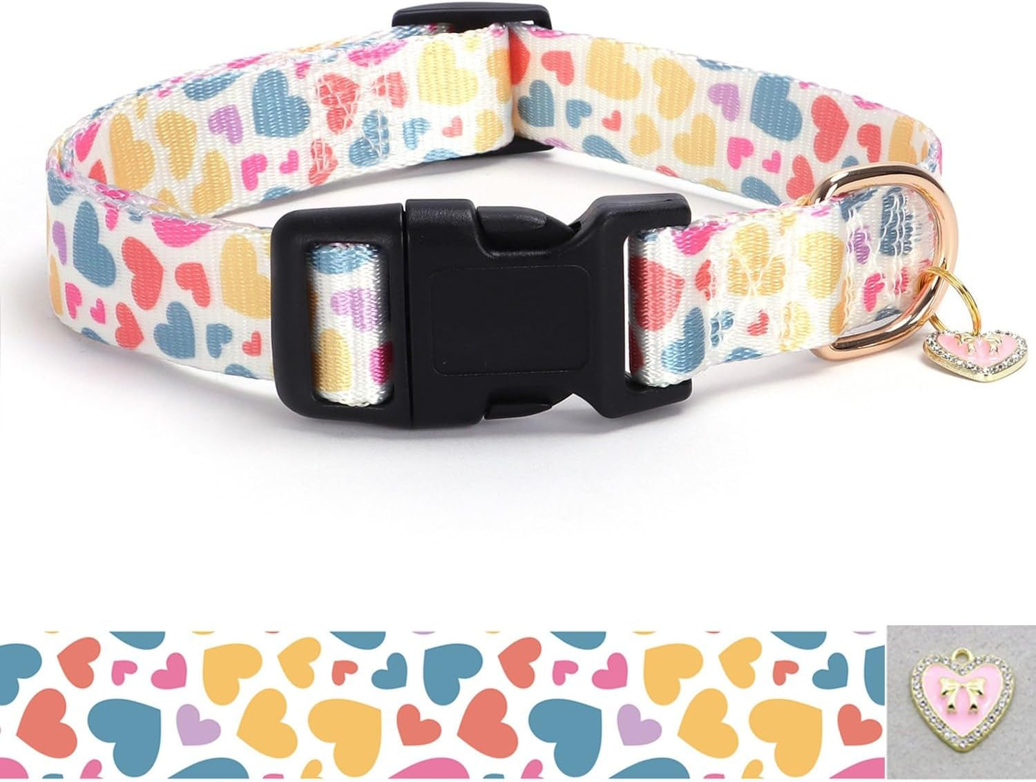 Reflective Dog Collar with Buckle Adjustable Safety Nylon Collars for Small Medium Large Dogs, Blue XL