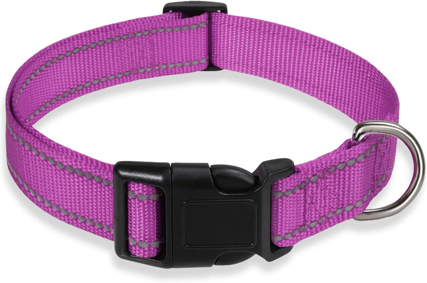 Reflective Dog Collar with Buckle Adjustable Safety Nylon Collars for Small Medium Large Dogs, Blue XL