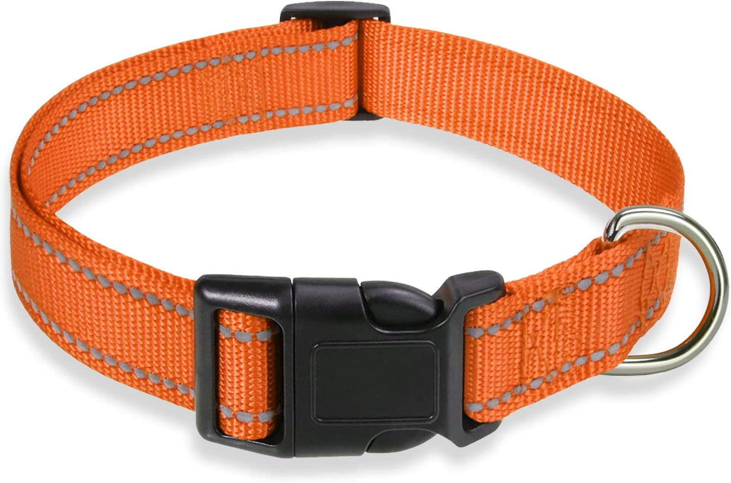 Reflective Dog Collar with Buckle Adjustable Safety Nylon Collars for Small Medium Large Dogs, Blue XL