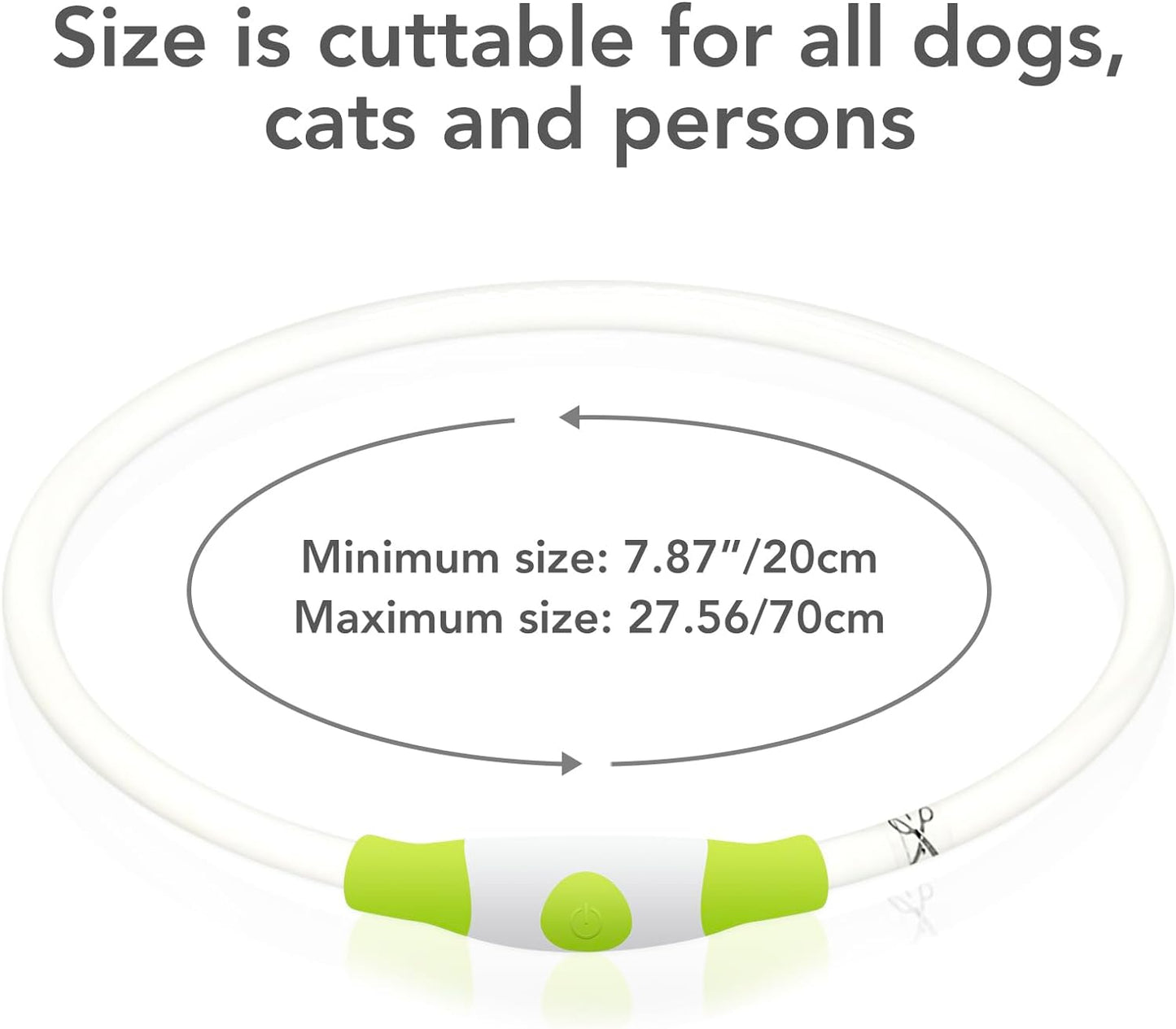 LED Dog Collar Light up Dog Collars 1 Count USB Rechargeable TPU Glow Safety Basic Dog Collars for Large Medium Small Dogs