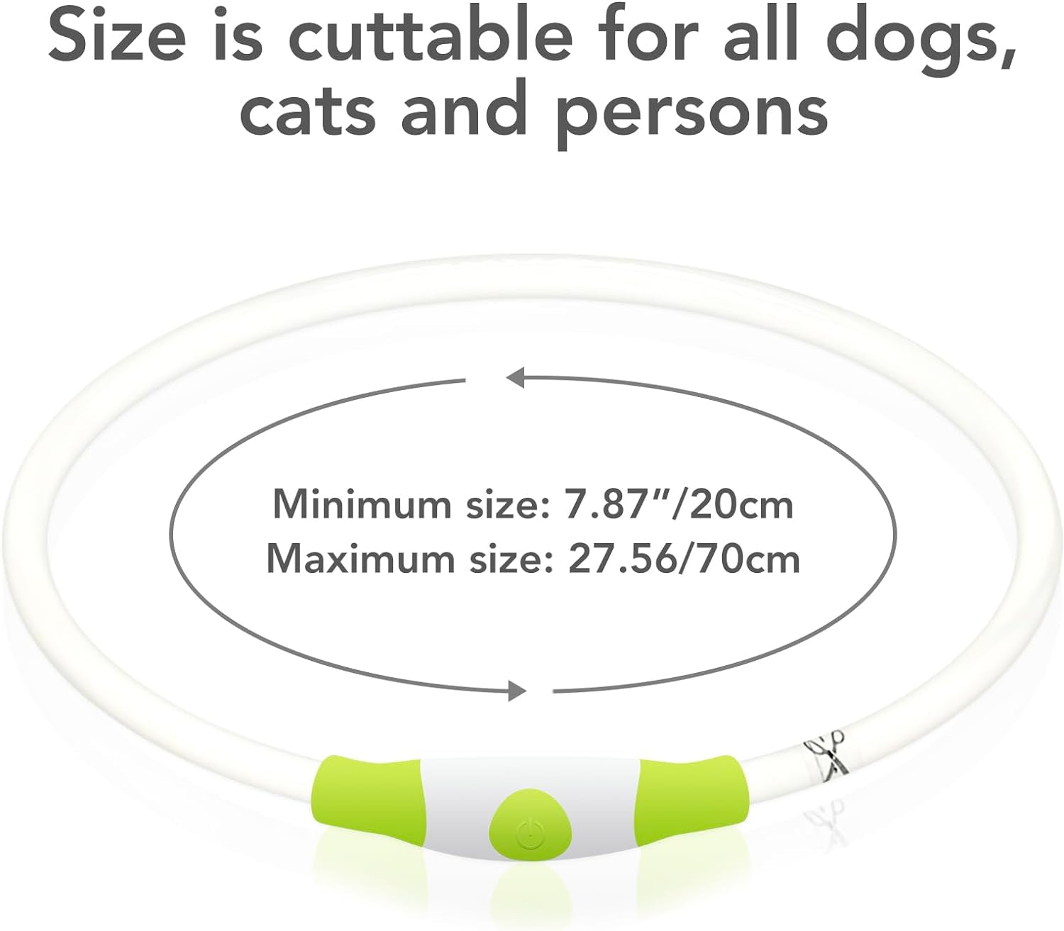 LED Dog Collar Light up Dog Collars 1 Count USB Rechargeable TPU Glow Safety Basic Dog Collars for Large Medium Small Dogs