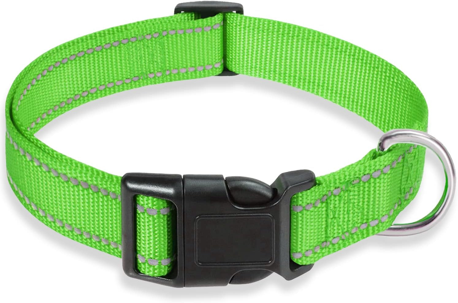 Reflective Dog Collar with Buckle Adjustable Safety Nylon Collars for Small Medium Large Dogs, Blue XL