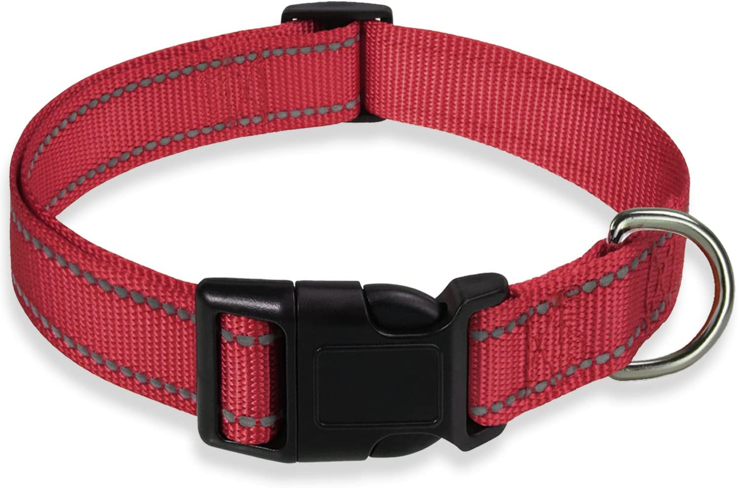 Reflective Dog Collar with Buckle Adjustable Safety Nylon Collars for Small Medium Large Dogs, Blue XL