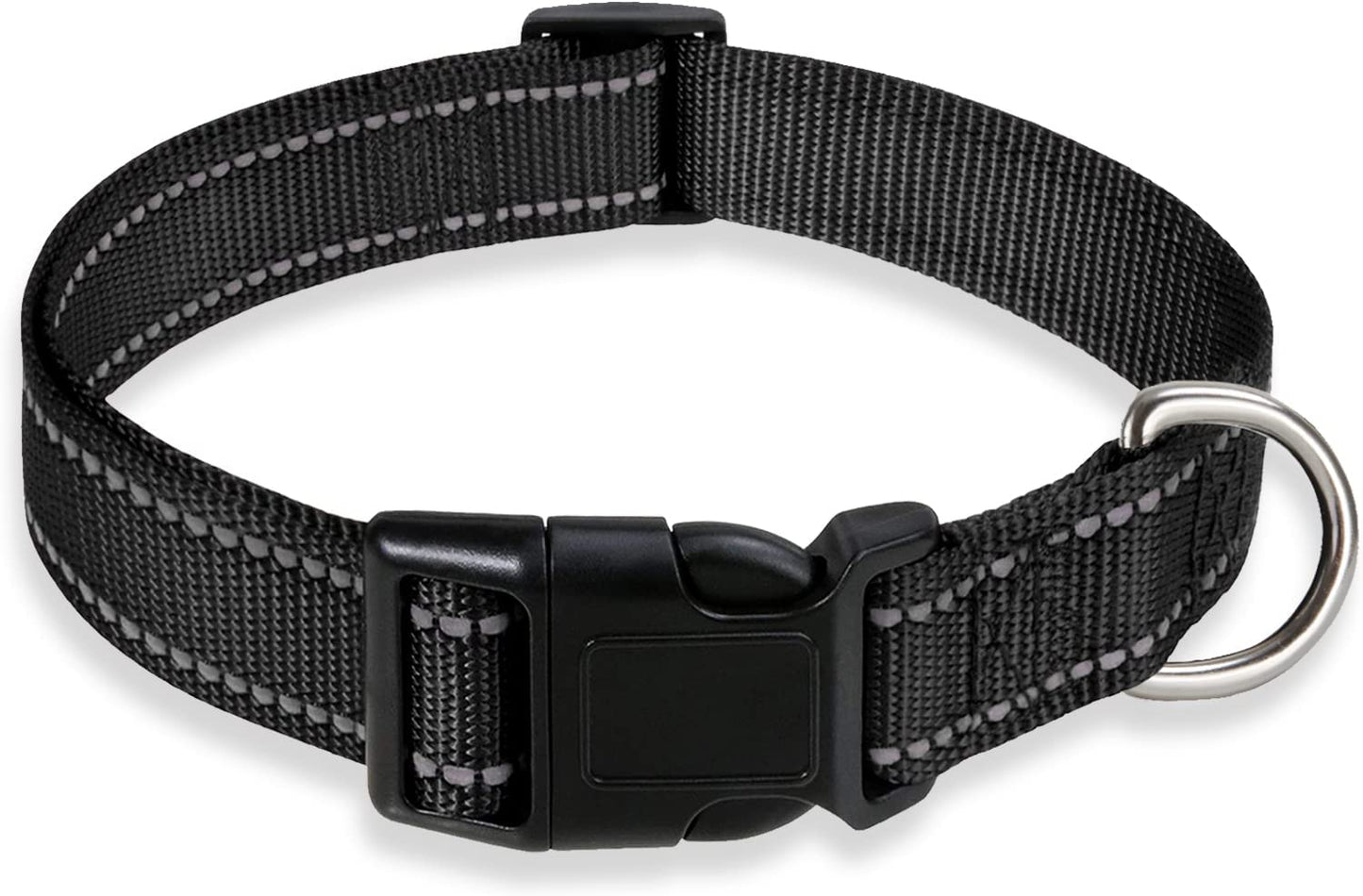 Reflective Dog Collar with Buckle Adjustable Safety Nylon Collars for Small Medium Large Dogs, Blue XL