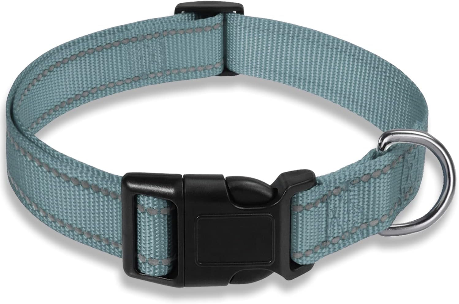 Reflective Dog Collar with Buckle Adjustable Safety Nylon Collars for Small Medium Large Dogs, Blue XL