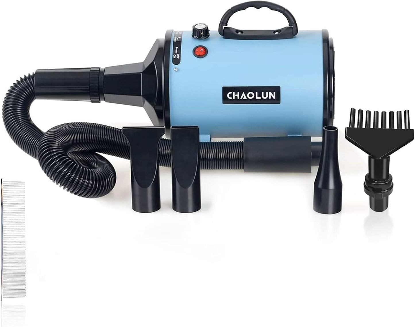 High Velocity Dog Grooming Dryer, Dog Blow Dryer, Pet Hair Dryer with Heater, Adjustable Speed, Black
